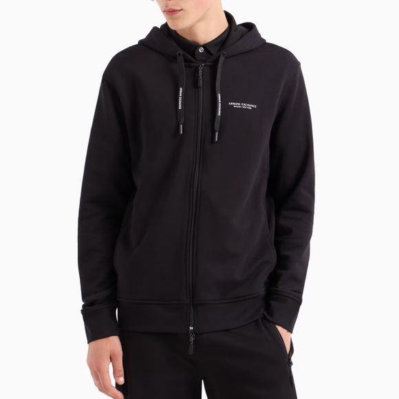 NWOT Armani exchange Milano, New York STRETCH FABRIC ZIP-UP SWEATSHIRT - Picture 2 of 4